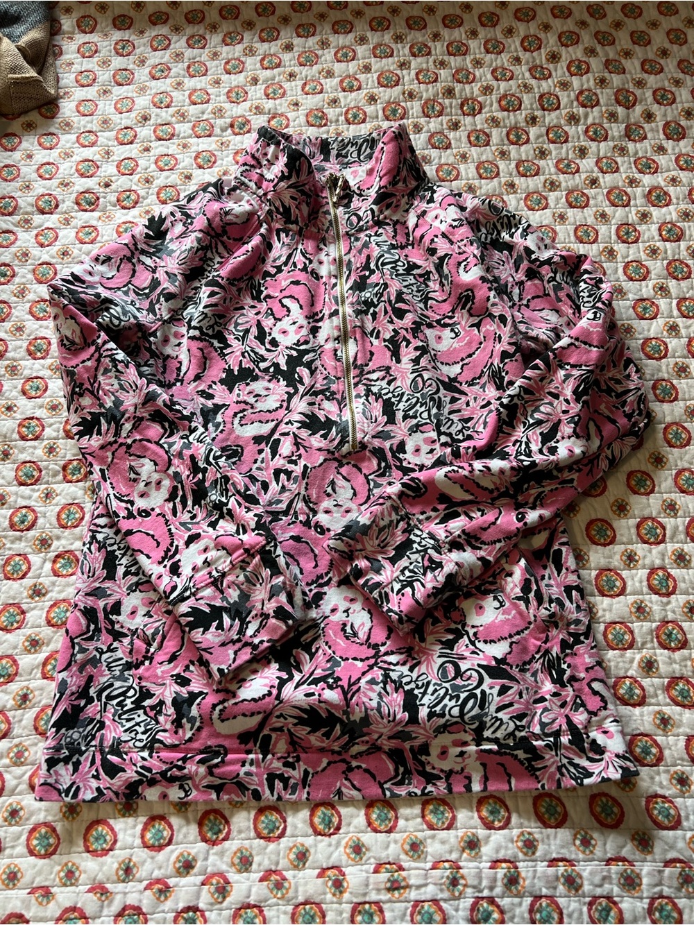 Lilly Pulitzer Baby Hanging with my Boo Women’s Quarter Zip Sweater size medium